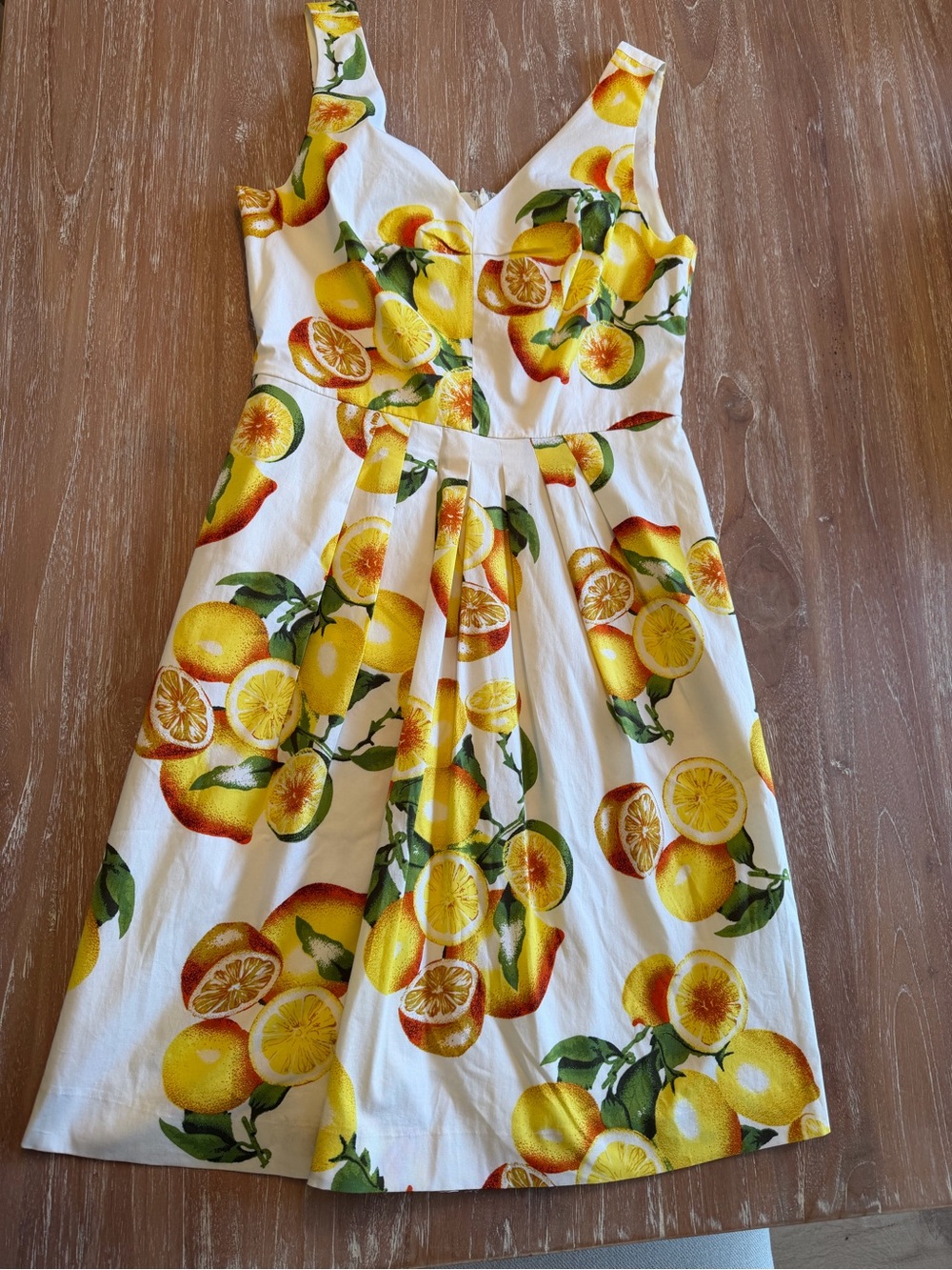 Banana Republic White Dress with Yellow Lemon Print